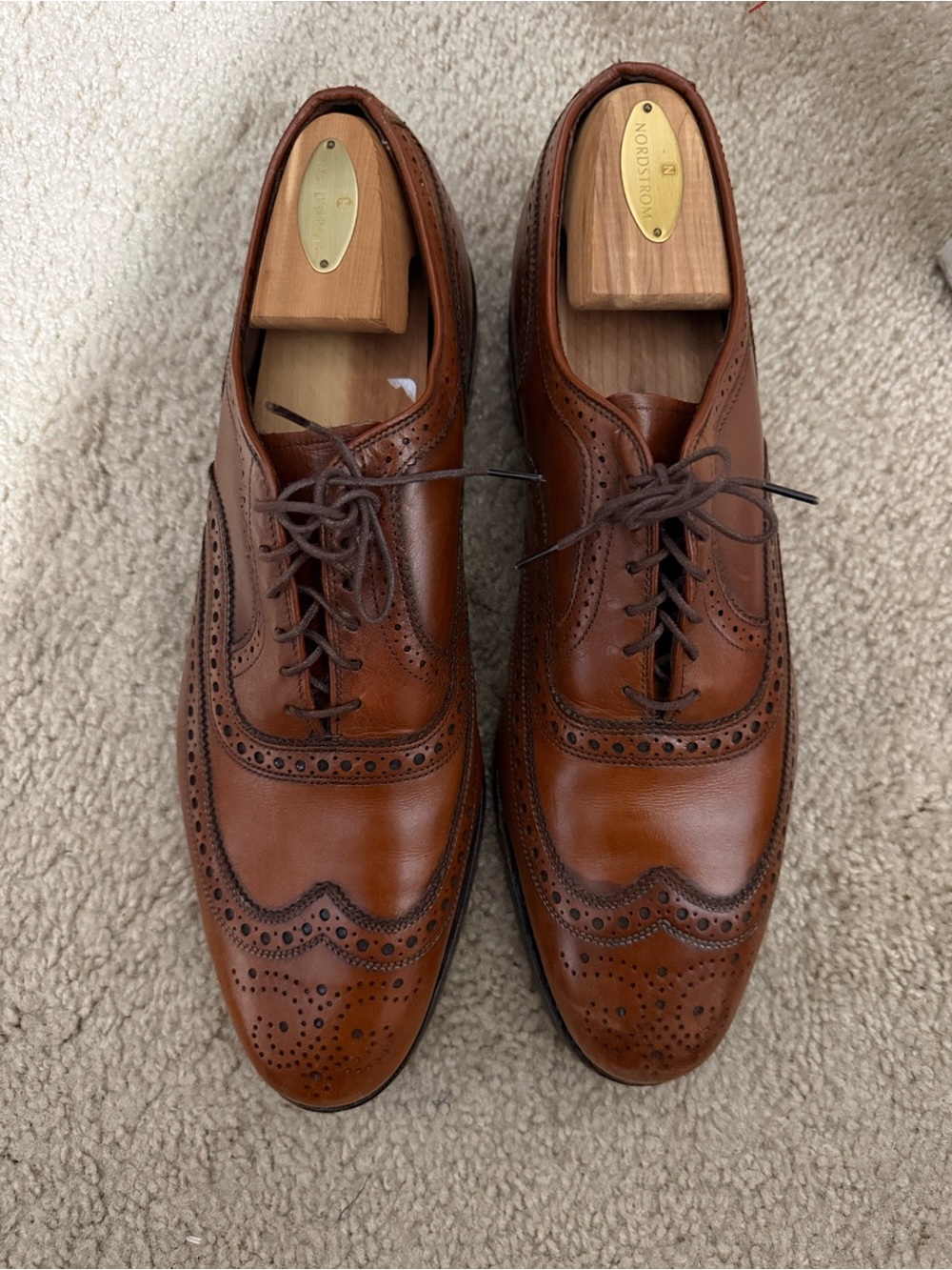 Allen Edmonds McAllister Brown Wingtip Oxford Dress Shoes Size 11.5 C